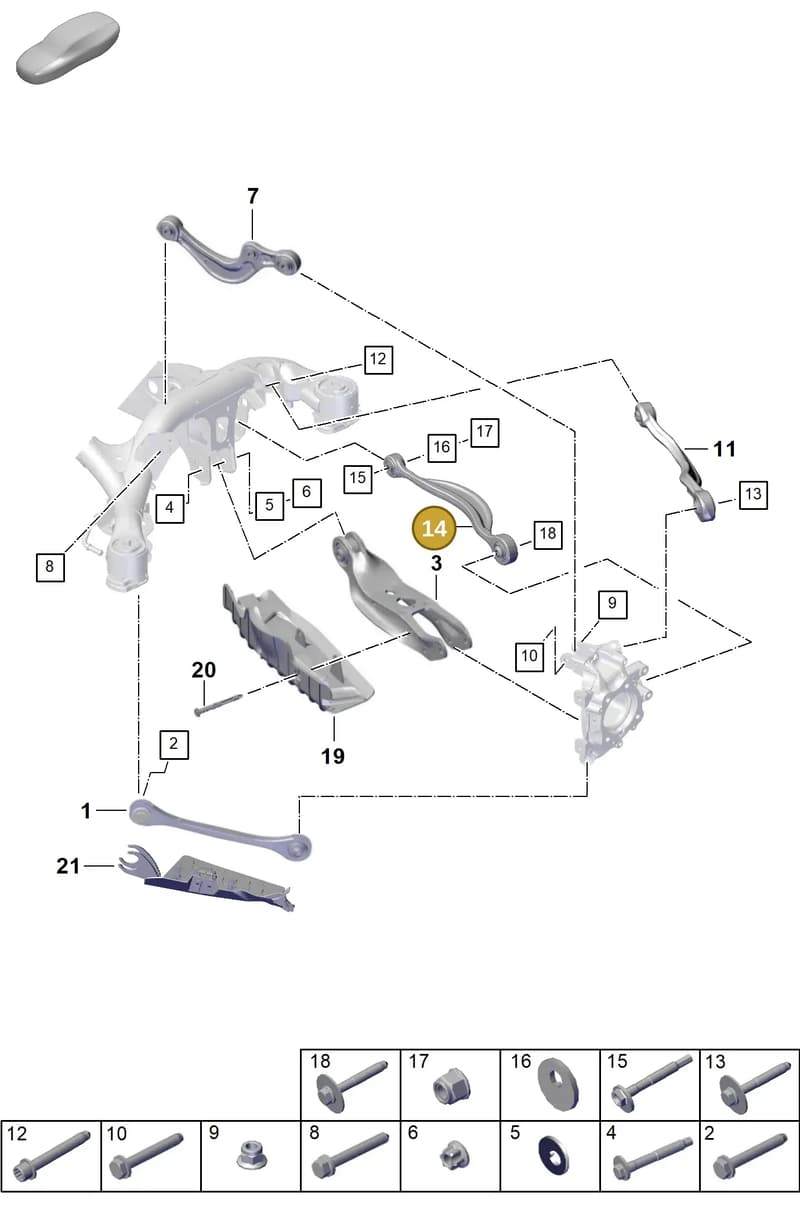 9Y0501529 — Porsche Cayenne Coupe (2023-2023) diagram p60501050, position 14