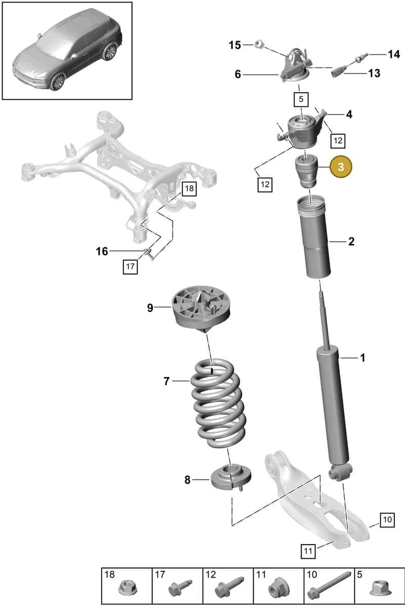 9Y0512131B — Porsche Cayenne (2017-2023) diagram p51502000, position 3