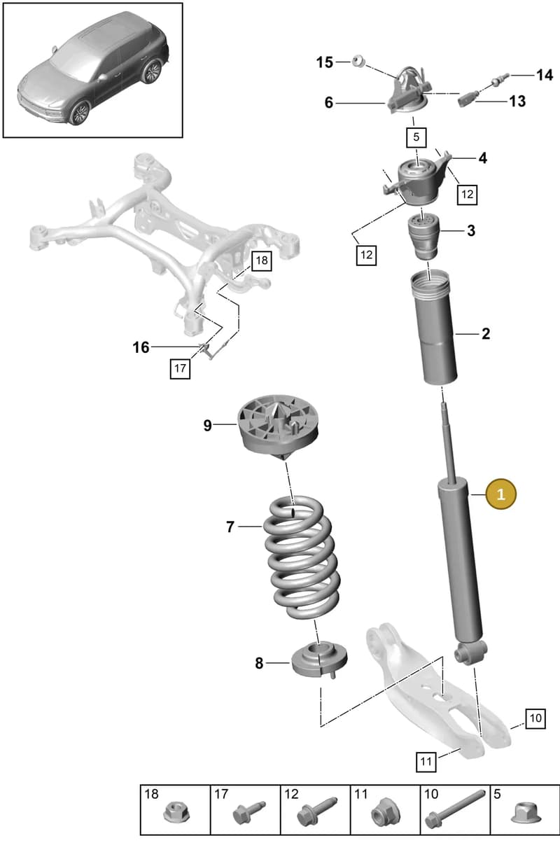 9Y0513031C — Porsche Cayenne (2017-2023) diagram p51502000, position 1