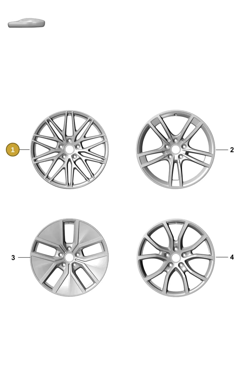 9Y0601025FDY9T — Porsche Cayenne Coupe (2023-2023) diagram p60601100, position 1