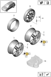 9Y0601150A Porsche Hub Cap