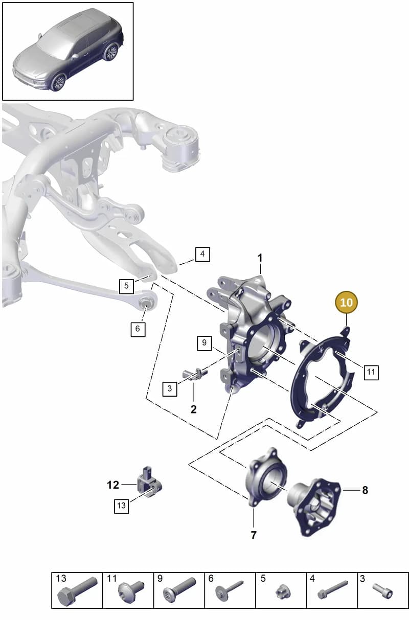 9Y0609452B — Porsche Cayenne (2017-2023) diagram p51501020, position 10