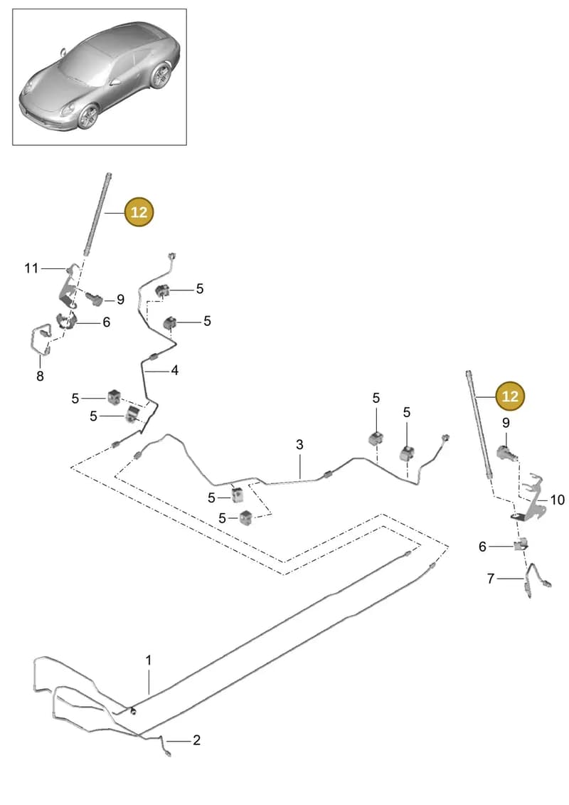 9Y0611775 — Porsche 991 Carrera 4 (2011-2016) diagram p38604010, position 12