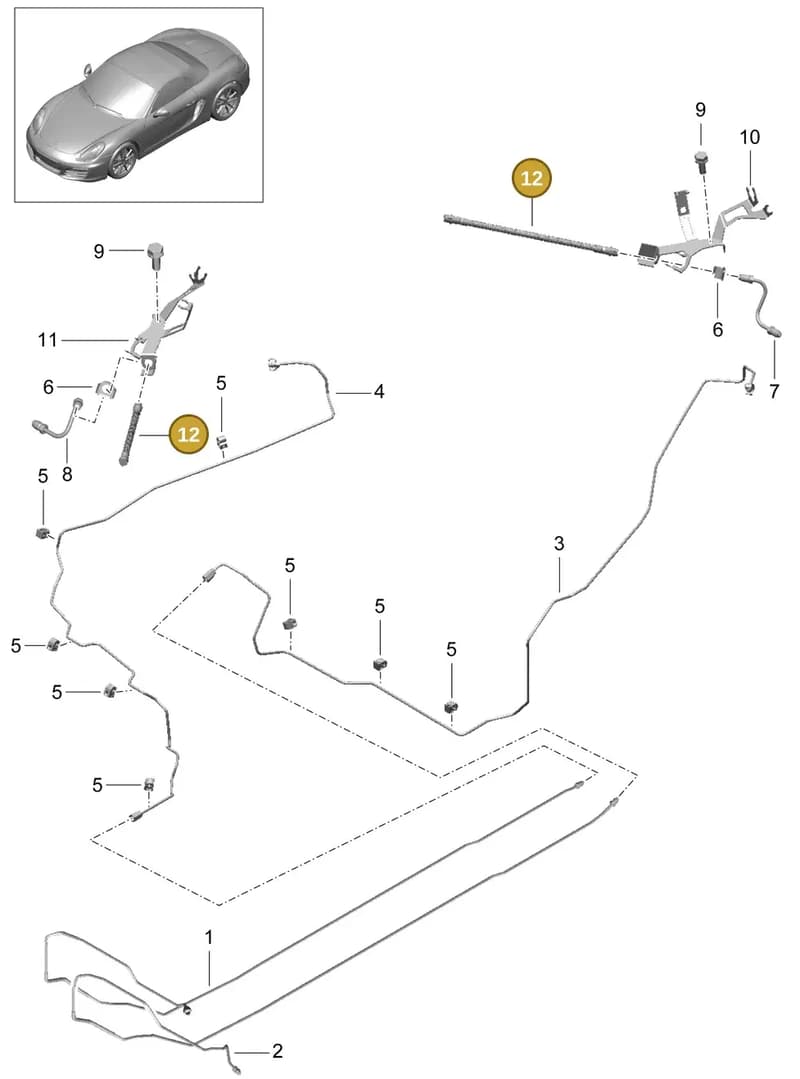 9Y0611775 — Porsche Boxster (2012-2016) diagram p39604010, position 12