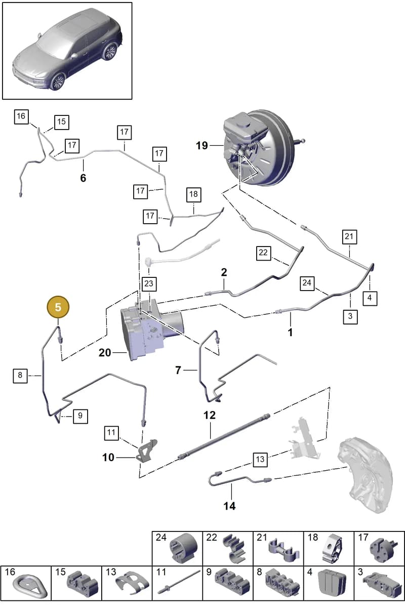 9Y0614723B — Porsche Cayenne (2017-2023) diagram p51604010, position 5