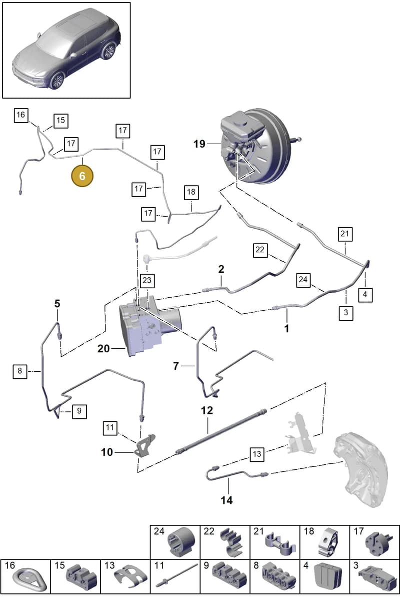 9Y0614724C — Porsche Cayenne (2017-2023) diagram p51604010, position 6