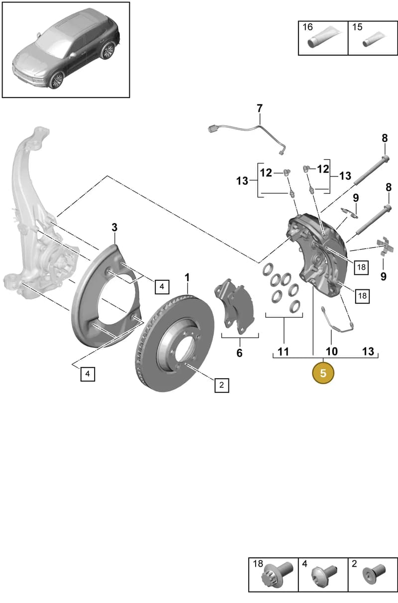 9Y0615124AB — Porsche Cayenne (2017-2023) diagram p51602010, position 5