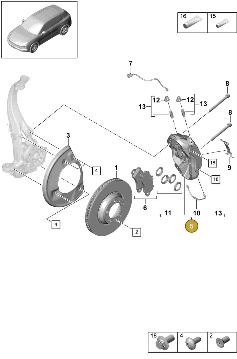 9Y0615124T — Porsche Cayenne (2017-2023) diagram p51602000, position 5