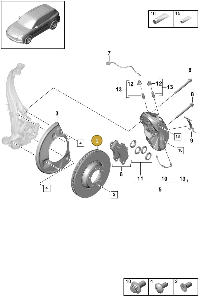 9Y0615302A — Porsche Cayenne (2017-2023) diagram p51602000, position 1