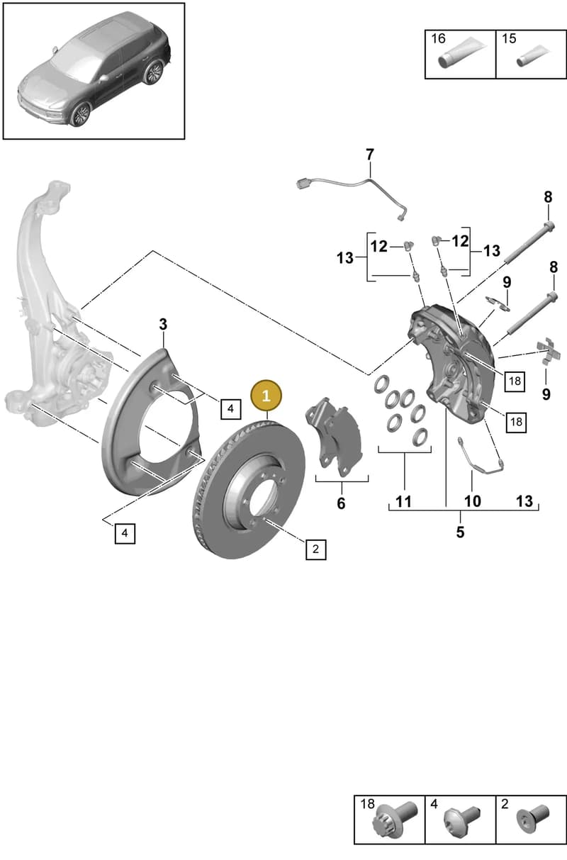 9Y0615302Q — Porsche Cayenne (2017-2023) diagram p51602010, position 1