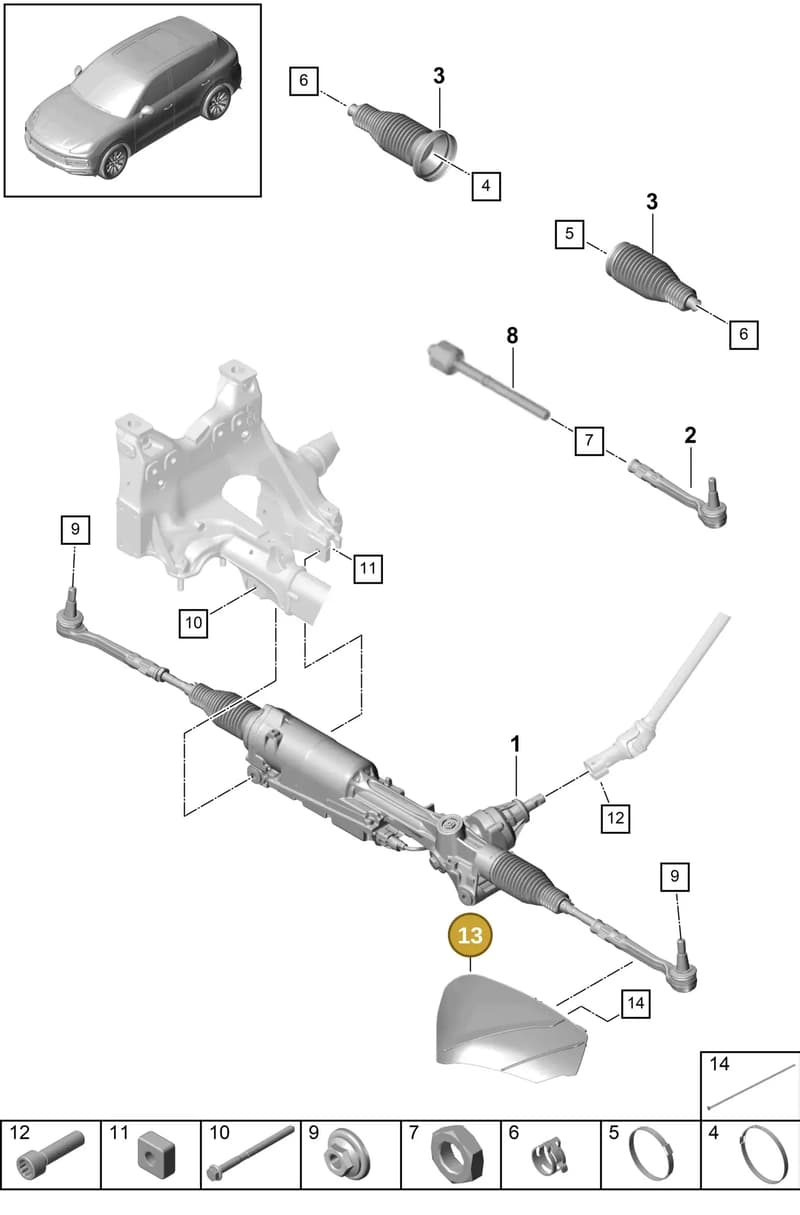 9Y0615447B — Porsche Cayenne (2017-2023) diagram p51403000, position 13