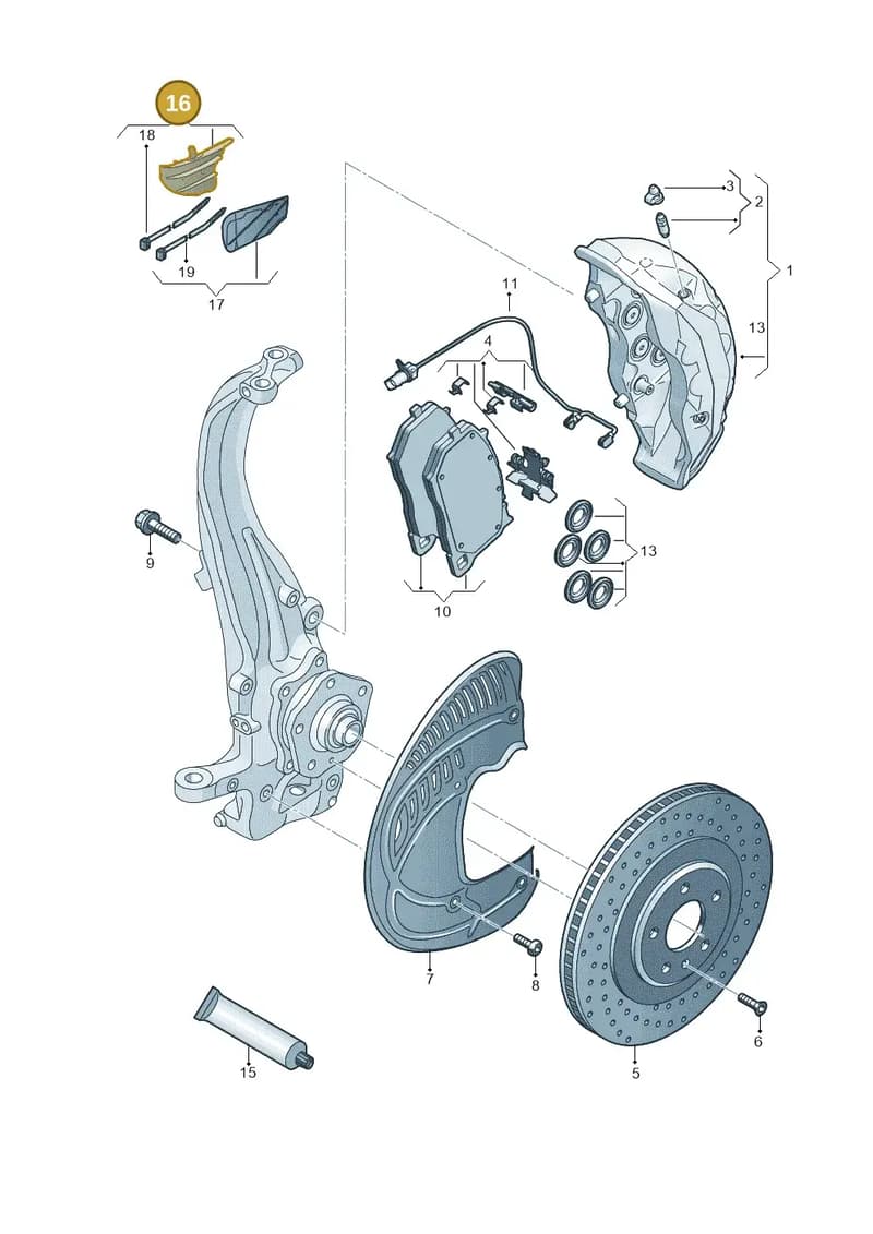 9Y0615448C — Audi RS6 Avant (2019-2025) diagram 537615500, position 16