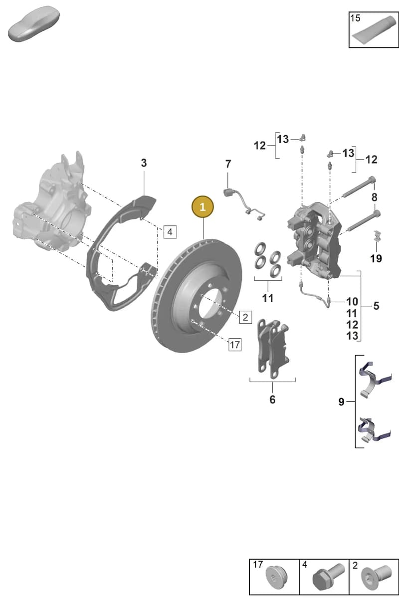 9Y0615601B — Porsche Taycan Sport Turismo (2019-2024) diagram p56603000, position 1