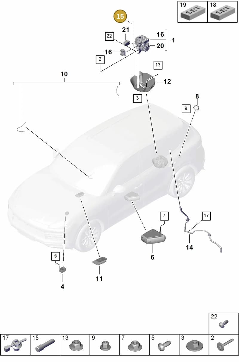 9Y0616579 — Porsche Cayenne (2017-2023) diagram p51502020, position 15