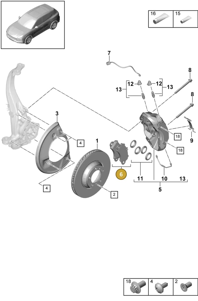 9Y0698151AP — Porsche Cayenne (2017-2023) diagram p51602000, position 6