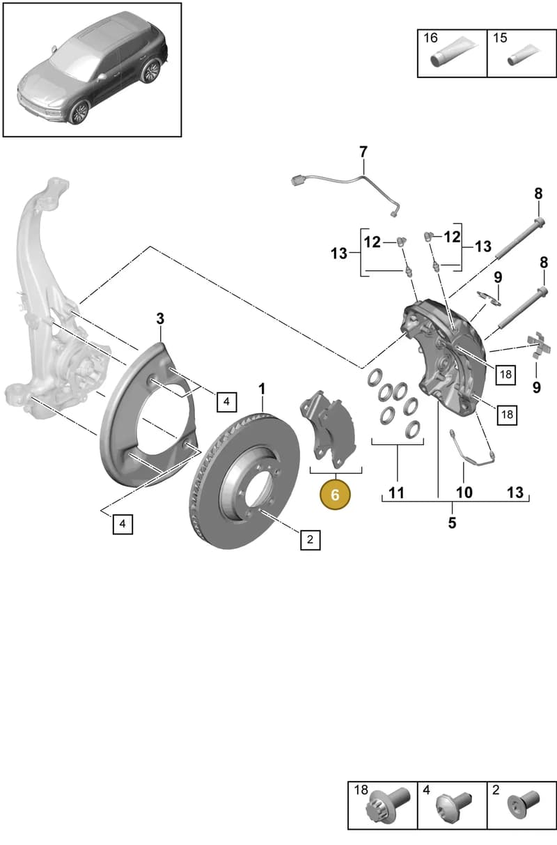 9Y0698151AT — Porsche Cayenne (2017-2023) diagram p51602010, position 6