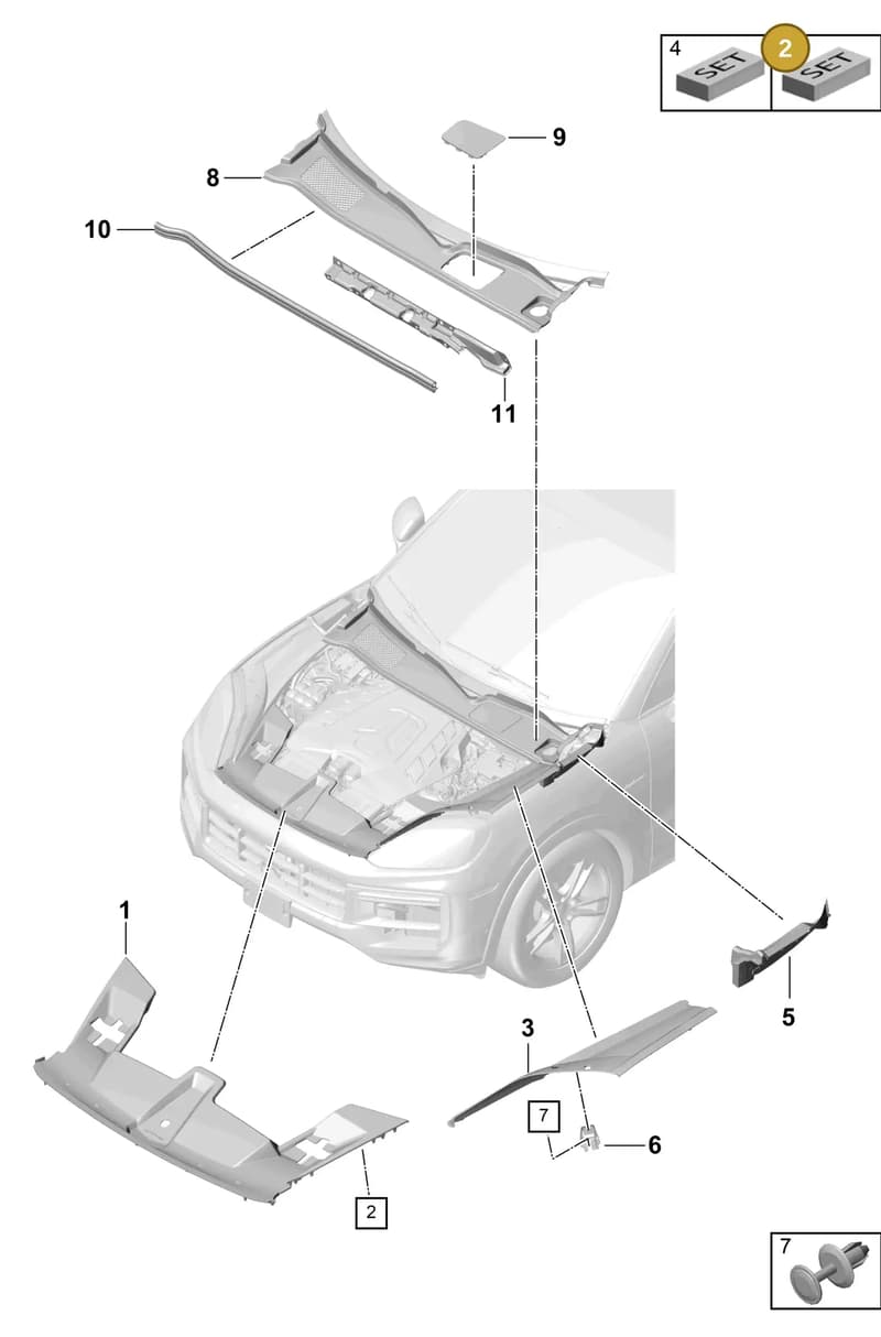 9Y0698309 — Porsche Cayenne Coupe (2023-2023) diagram p60807070, position 2