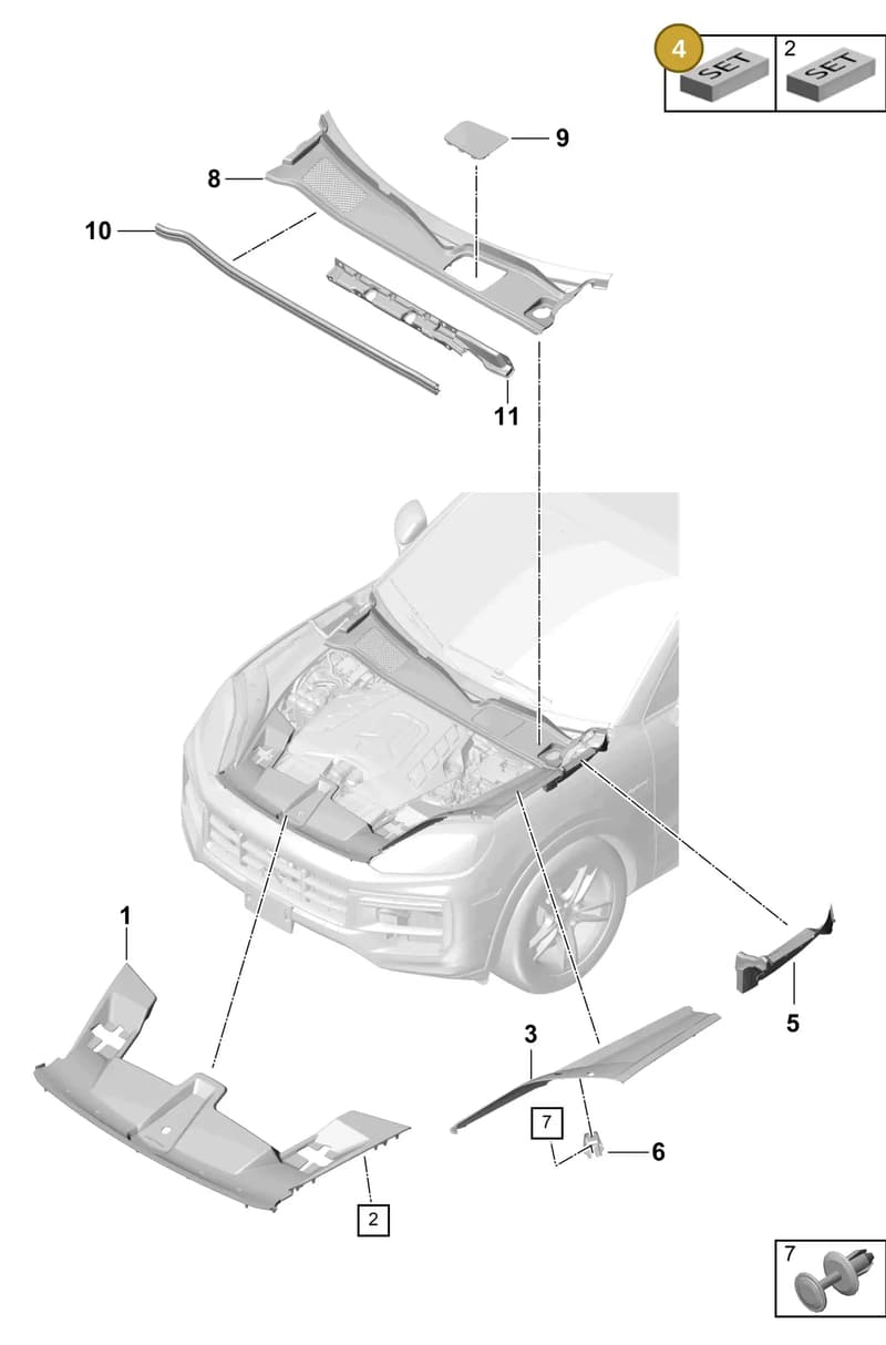 9Y0698310 — Porsche Cayenne Coupe (2023-2023) diagram p60807070, position 4