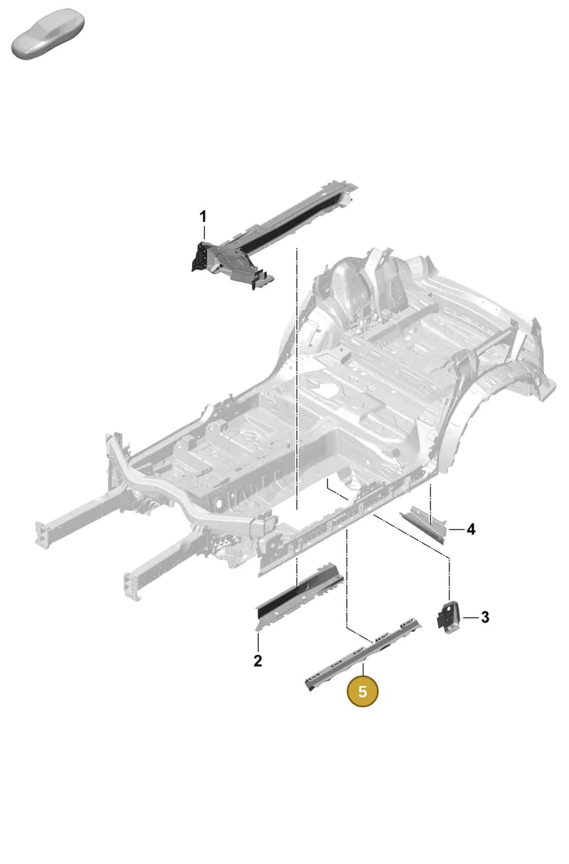 9Y0802308YGRV — Porsche Cayenne Hybrid Coupe (2023-) diagram p60801300, position 5