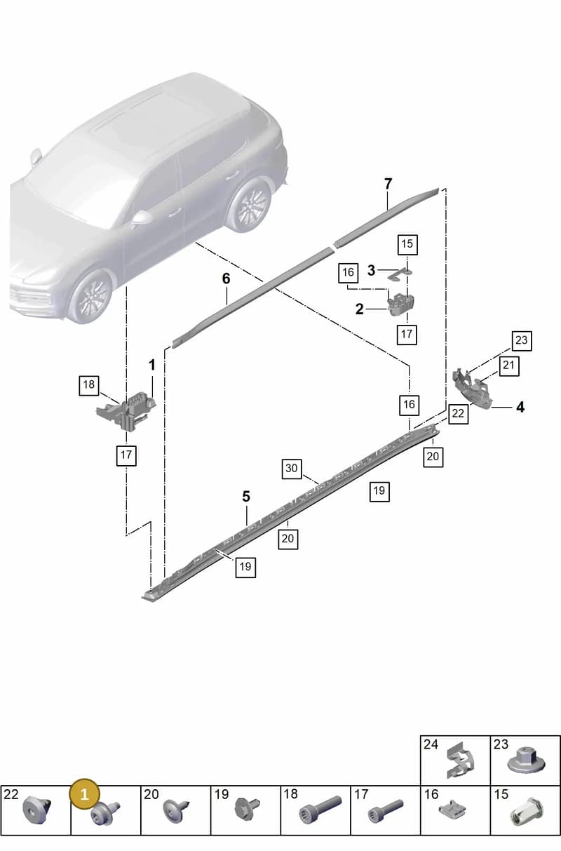 9Y0802820COK1 — Porsche Cayenne Hybrid Coupe (2023-) diagram p60810280, position 1
