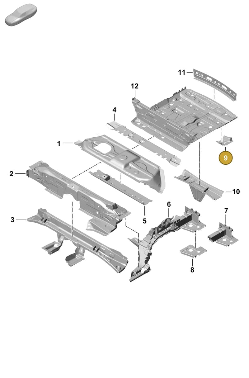 9Y0803348Y — Porsche Cayenne Coupe (2023-2023) diagram p60801250, position 9