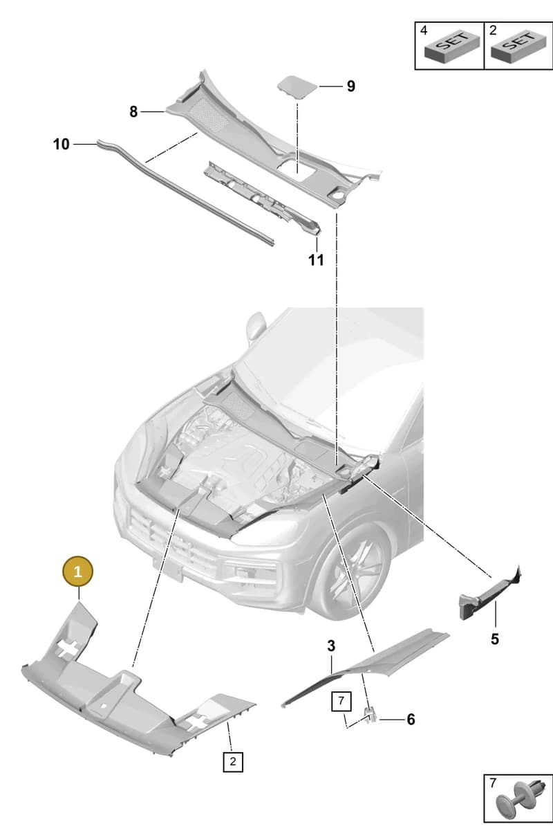9Y0805504EOK1 — Porsche Cayenne Coupe (2023-2023) diagram p60807070, position 1