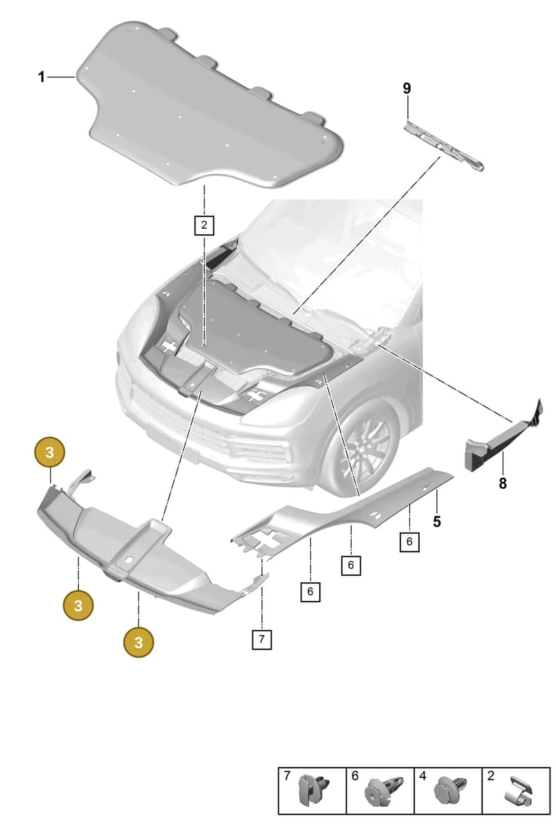 9Y0805504FOK1 — Porsche Cayenne (2017-2023) diagram p51807070, position 3