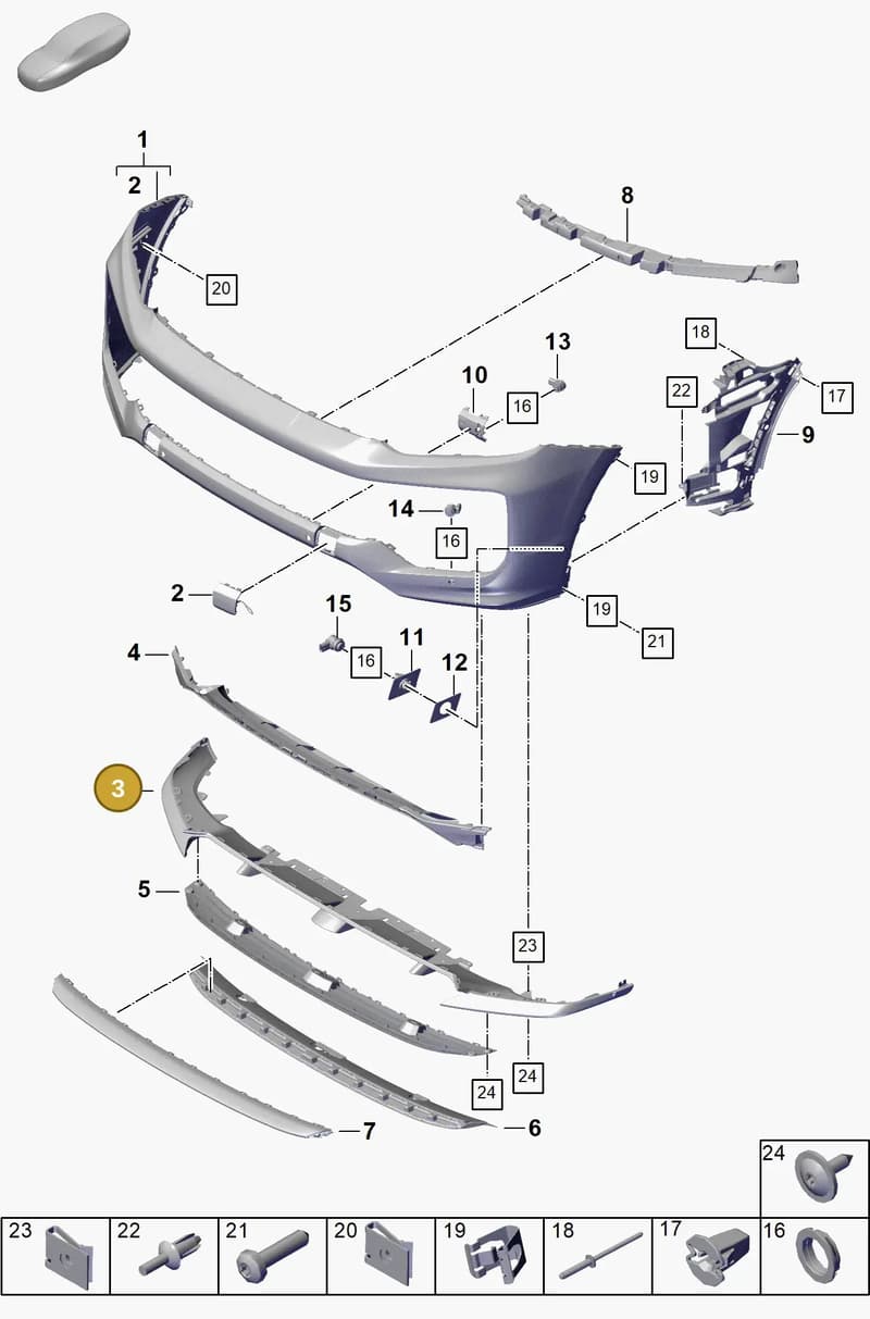 9Y0807061MOK1 — Porsche Cayenne Coupe (2023-2023) diagram p60802020, position 3