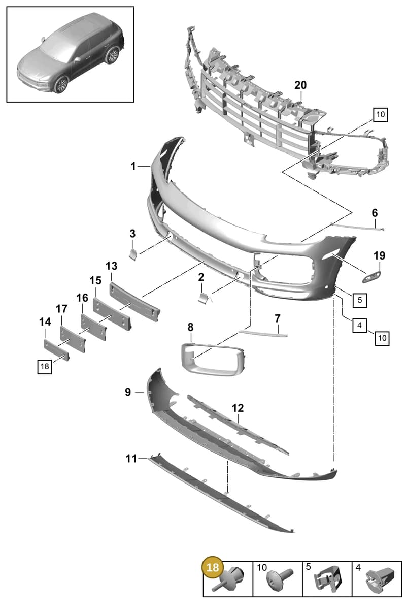 9Y0807116AG2X — Porsche Cayenne (2017-2023) diagram p51802010, position 18