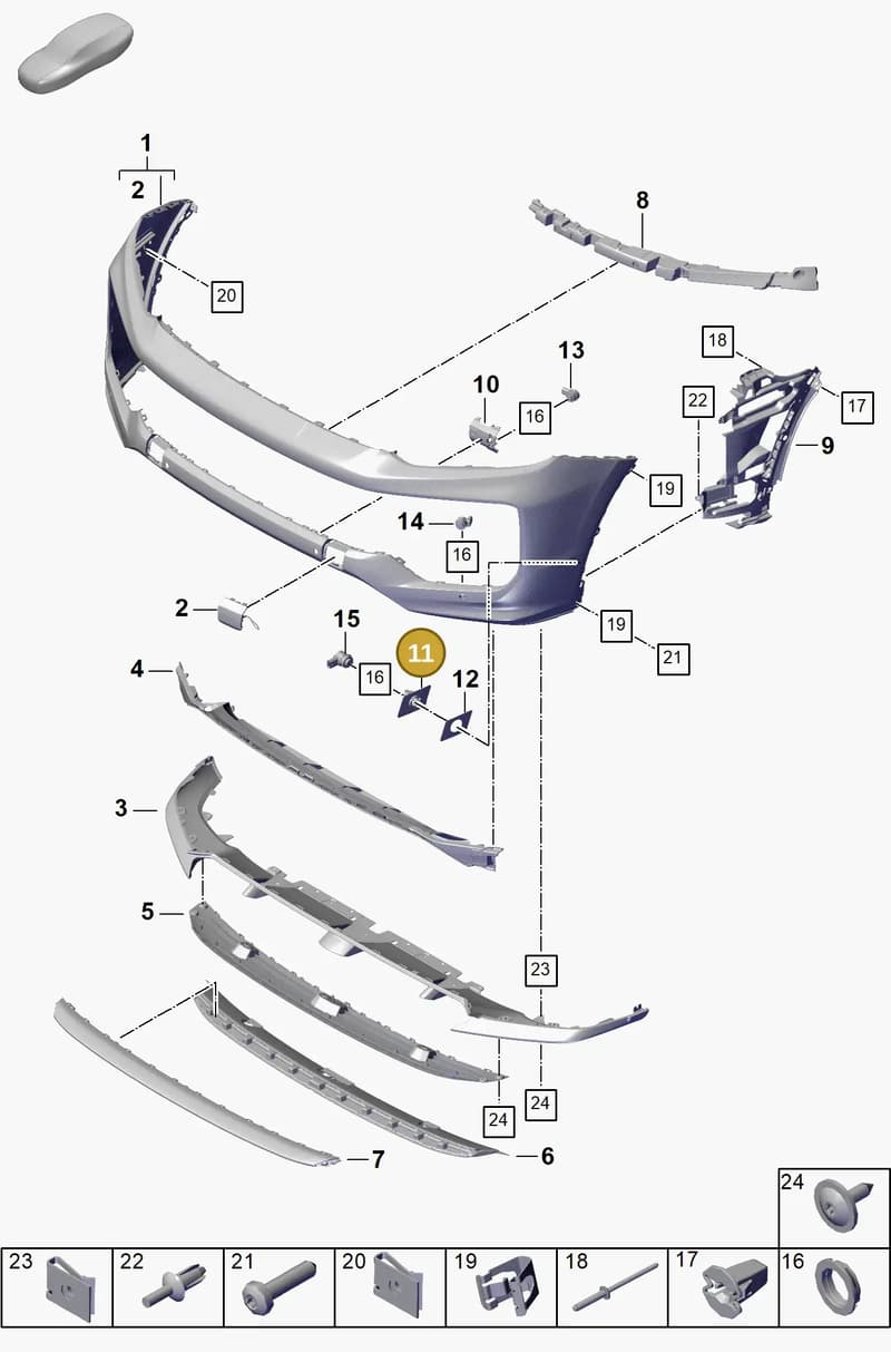 9Y0807116DG2X — Porsche Cayenne Coupe (2023-2023) diagram p60802020, position 11