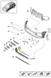 9Y0807116G2X Porsche Retainer for Ultrasound Sensor (Primed G2X)