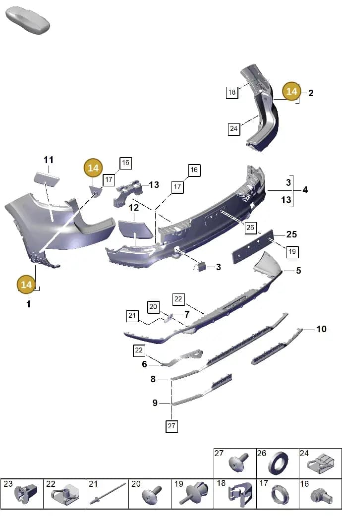 9Y0807139A1E0 — Porsche Cayenne Coupe (2023-2023) diagram p60802500, position 14