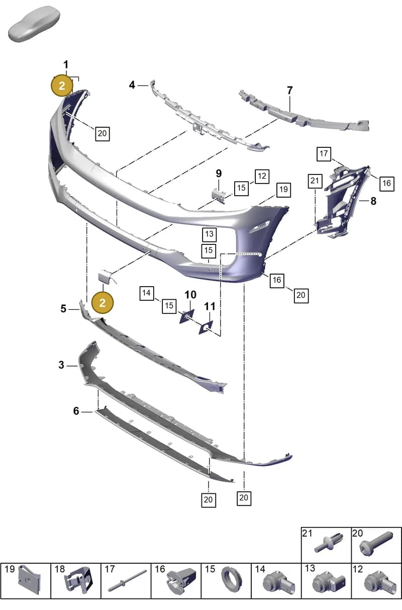 9Y0807155DG2X — Porsche Cayenne Coupe (2023-2023) diagram p60802040, position 2