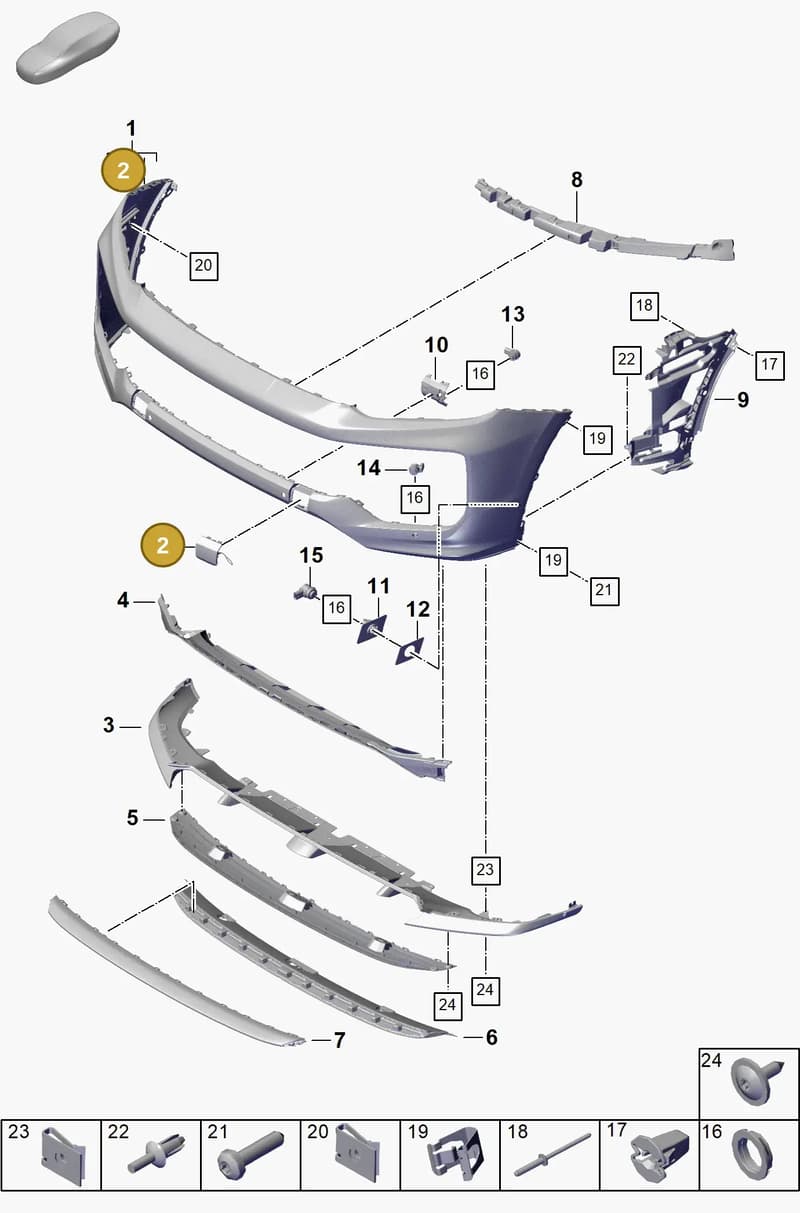 9Y0807156DG2X — Porsche Cayenne Coupe (2023-2023) diagram p60802020, position 2