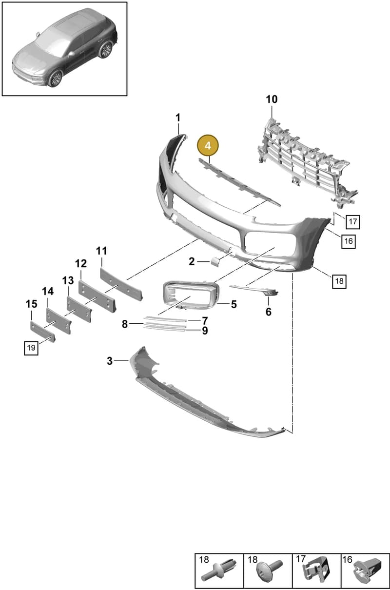9Y0807161E — Porsche Cayenne (2017-2023) diagram p51802020, position 4