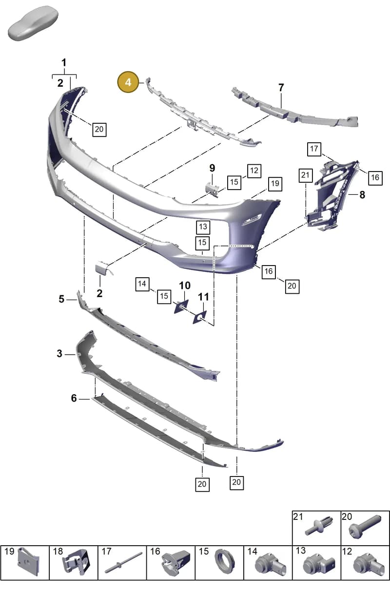 9Y0807161M — Porsche Cayenne Coupe (2023-2023) diagram p60802040, position 4