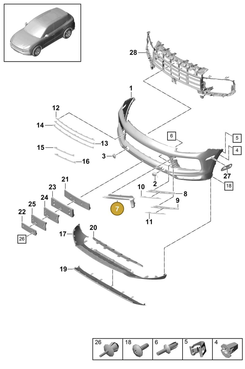 9Y0807162A — Porsche Cayenne (2017-2023) diagram p51802000, position 7