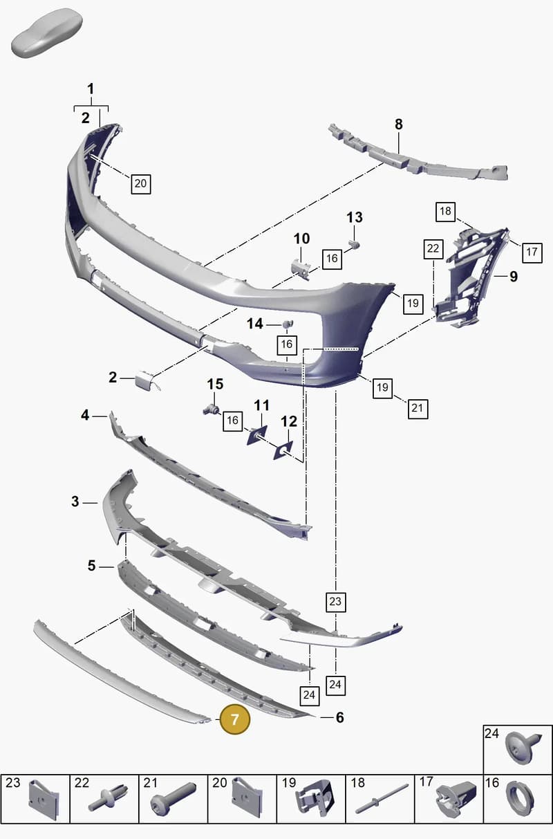 9Y0807165G2X — Porsche Cayenne Coupe (2023-2023) diagram p60802020, position 7