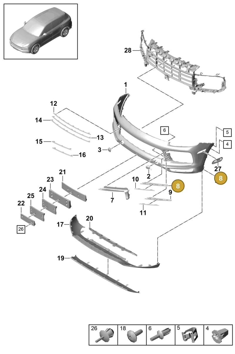 9Y0807177C — Porsche Cayenne (2017-2023) diagram p51802000, position 8