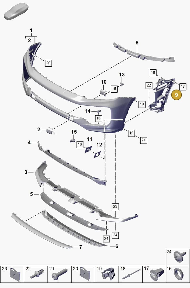 9Y0807179K041 — Porsche Cayenne Coupe (2023-2023) diagram p60802020, position 9