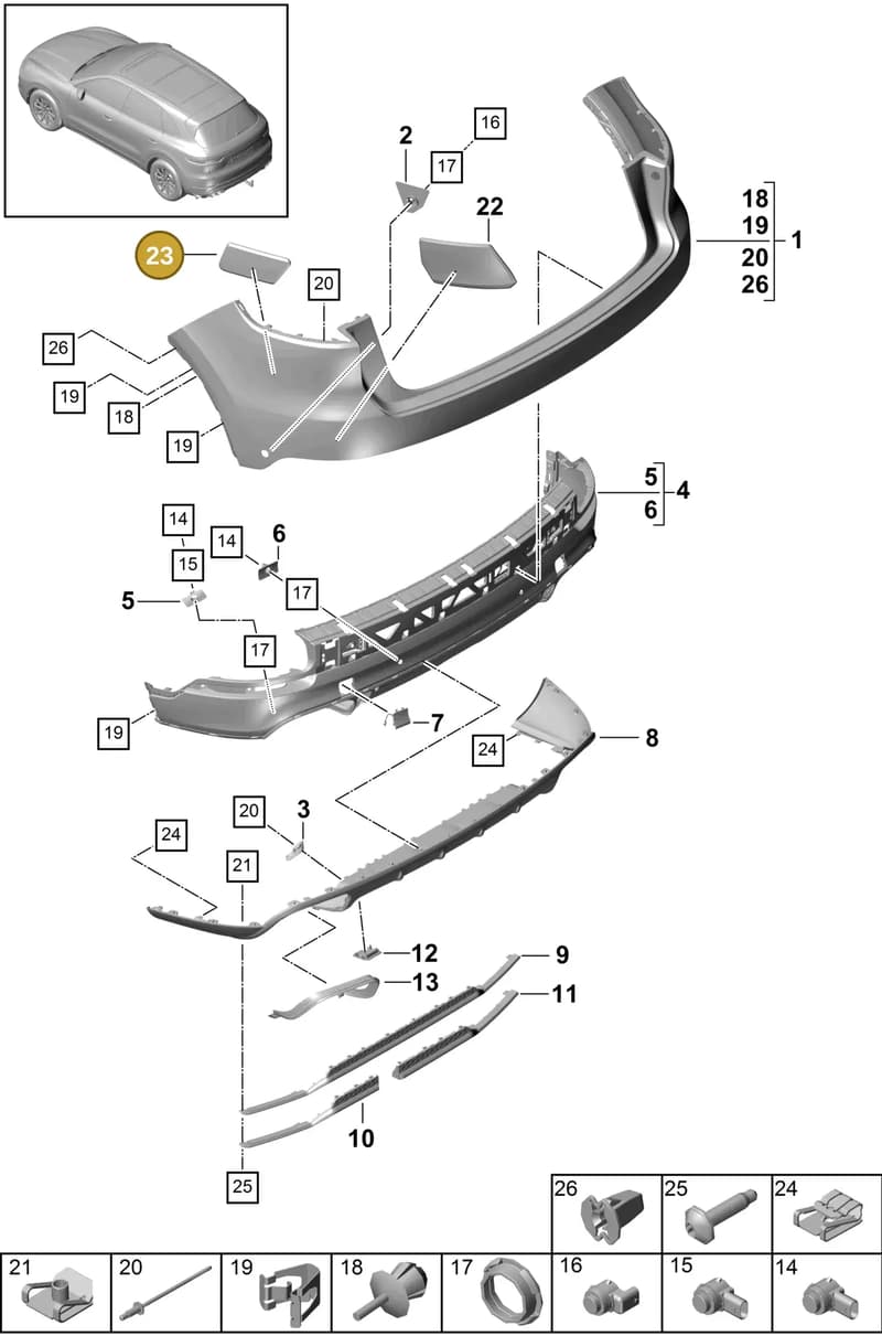 9Y0807248 — Porsche Cayenne (2017-2023) diagram p51802500, position 23