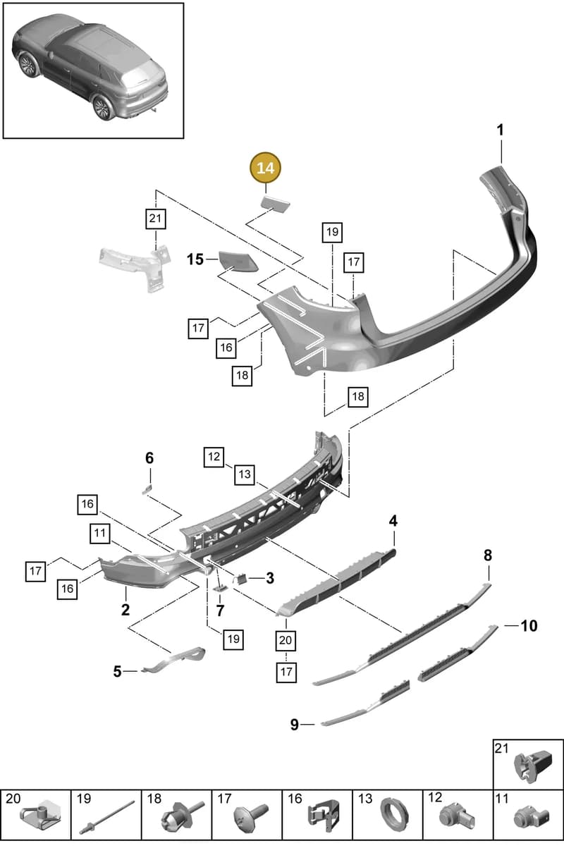 9Y0807248 — Porsche Cayenne (2017-2023) diagram p51802520, position 14