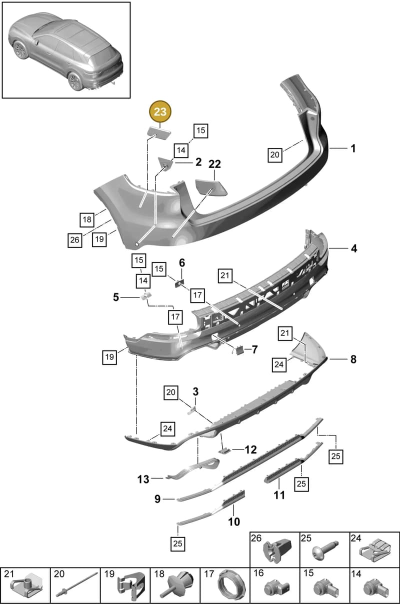 9Y0807248 — Porsche Cayenne (2017-2023) diagram p51802530, position 23