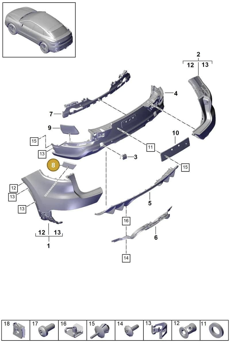 9Y0807248 — Porsche Cayenne (2017-2023) diagram p51802620, position 8