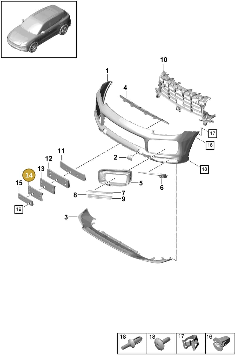 9Y0807287ABOK1 — Porsche Cayenne (2017-2023) diagram p51802020, position 14