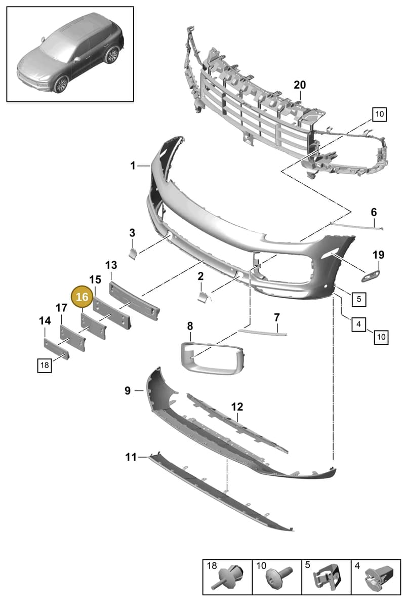 9Y0807287ADOK1 — Porsche Cayenne (2017-2023) diagram p51802010, position 16