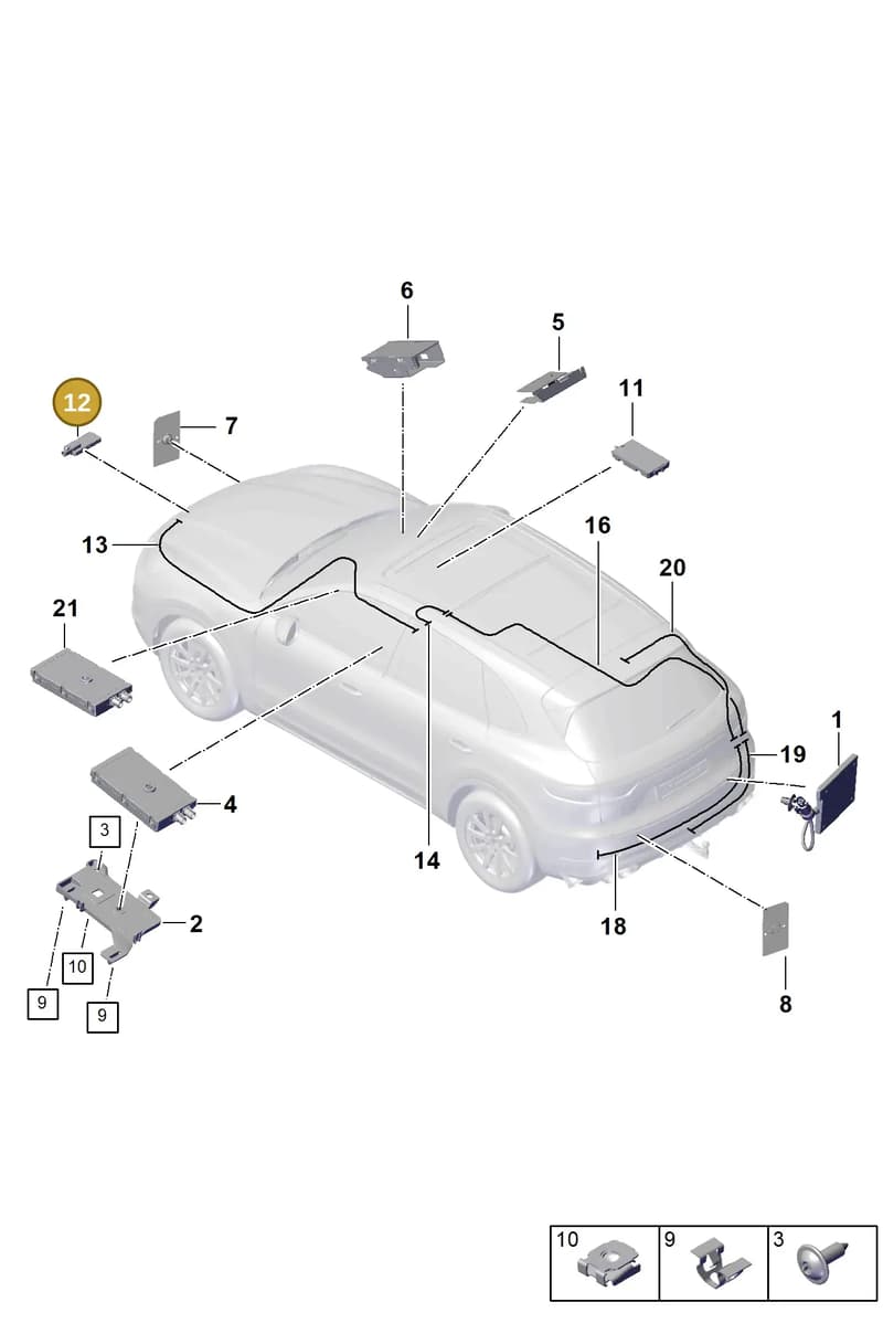9Y0807287SOK1 — Porsche Cayenne (2017-2023) diagram p51000001, position 12