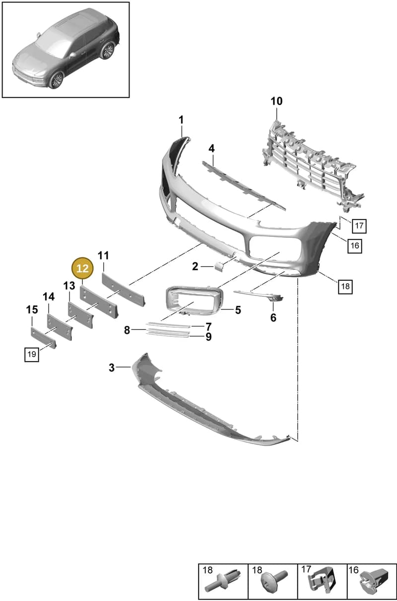 9Y0807287SOK1 — Porsche Cayenne (2017-2023) diagram p51802020, position 12