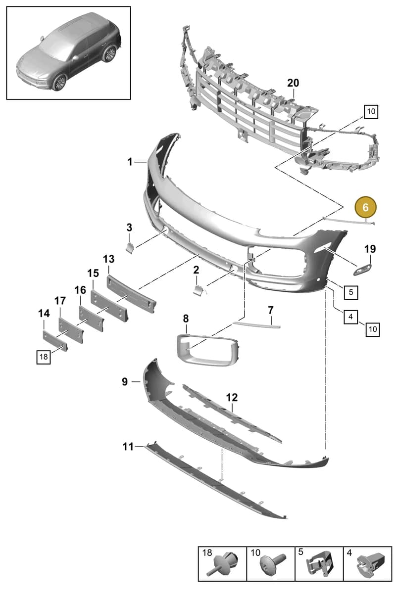 9Y0807327 — Porsche Cayenne (2017-2023) diagram p51802010, position 6