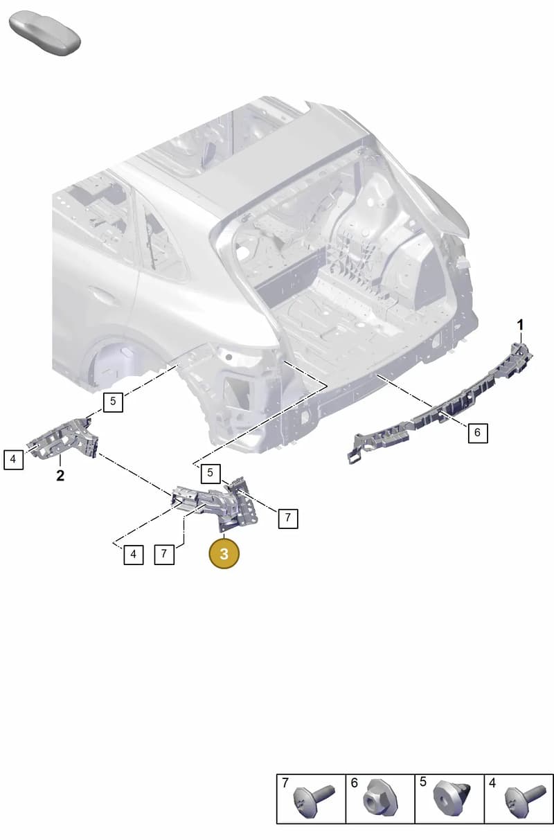 9Y0807375A — Porsche Cayenne Coupe (2023-2023) diagram p60802700, position 3